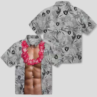 NFL Las Vegas Raiders Hawaiian Shirt for Men, Unique Chest Illusion NFL Fan Gift