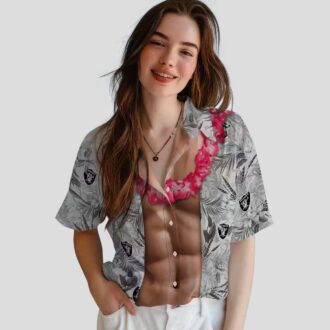 NFL Las Vegas Raiders Hawaiian Shirt for Men, Unique Chest Illusion NFL Fan Gift