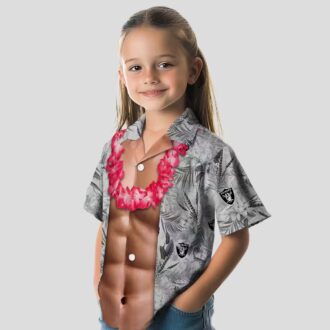NFL Las Vegas Raiders Hawaiian Shirt for Men, Unique Chest Illusion NFL Fan Gift