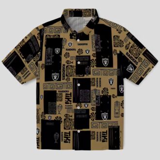 NFL Raiders Tribal Hawaiian Shirt, Black Tropical Aloha Style for Game Day & Beach