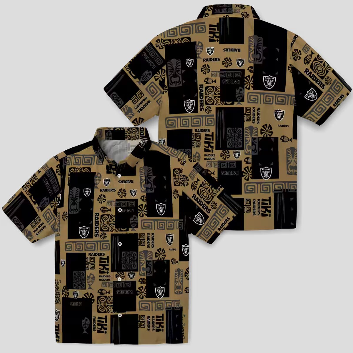 NFL Raiders Tribal Hawaiian Shirt, Black Tropical Aloha Style for Game Day & Beach