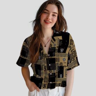NFL Raiders Tribal Hawaiian Shirt, Black Tropical Aloha Style for Game Day & Beach