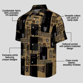 NFL Raiders Tribal Hawaiian Shirt, Black Tropical Aloha Style for Game Day & Beach