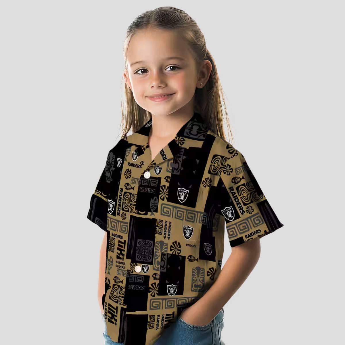 NFL Raiders Tribal Hawaiian Shirt, Black Tropical Aloha Style for Game Day & Beach