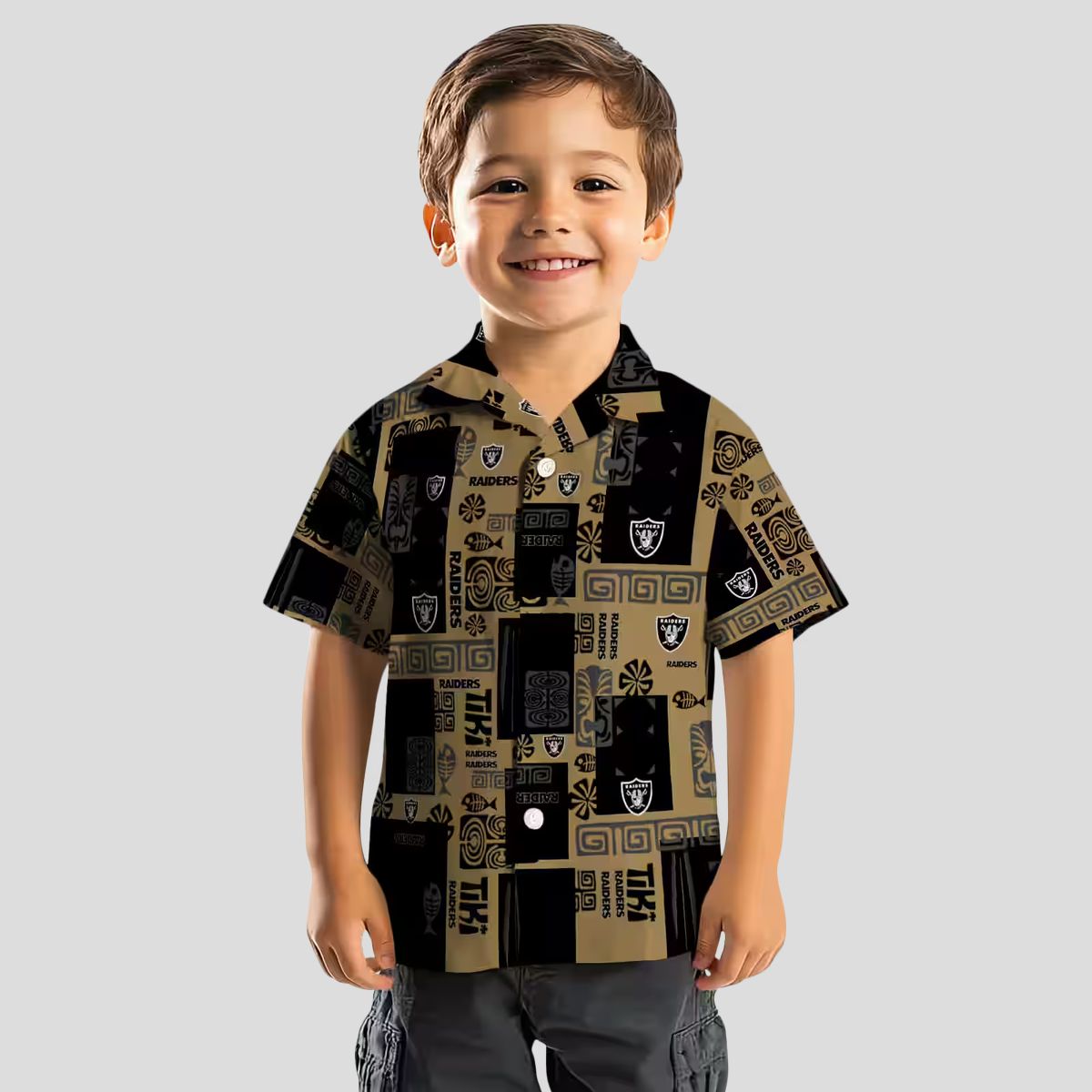 NFL Raiders Tribal Hawaiian Shirt, Black Tropical Aloha Style for Game Day & Beach
