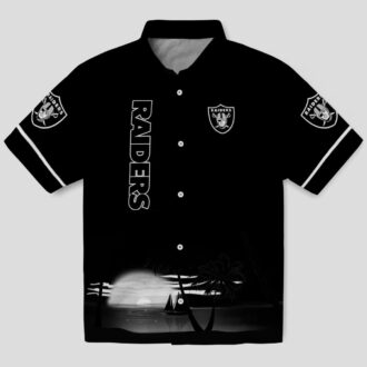Tropical Las Vegas Raiders Beach Hawaiian Shirt, Black Sunset Football Outfit