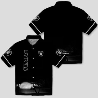 Tropical Las Vegas Raiders Beach Hawaiian Shirt, Black Sunset Football Outfit