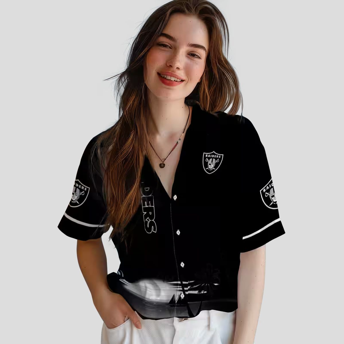Tropical Las Vegas Raiders Beach Hawaiian Shirt, Black Sunset Football Outfit