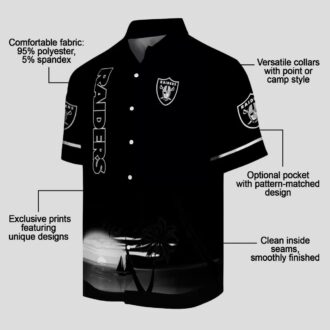 Tropical Las Vegas Raiders Beach Hawaiian Shirt, Black Sunset Football Outfit