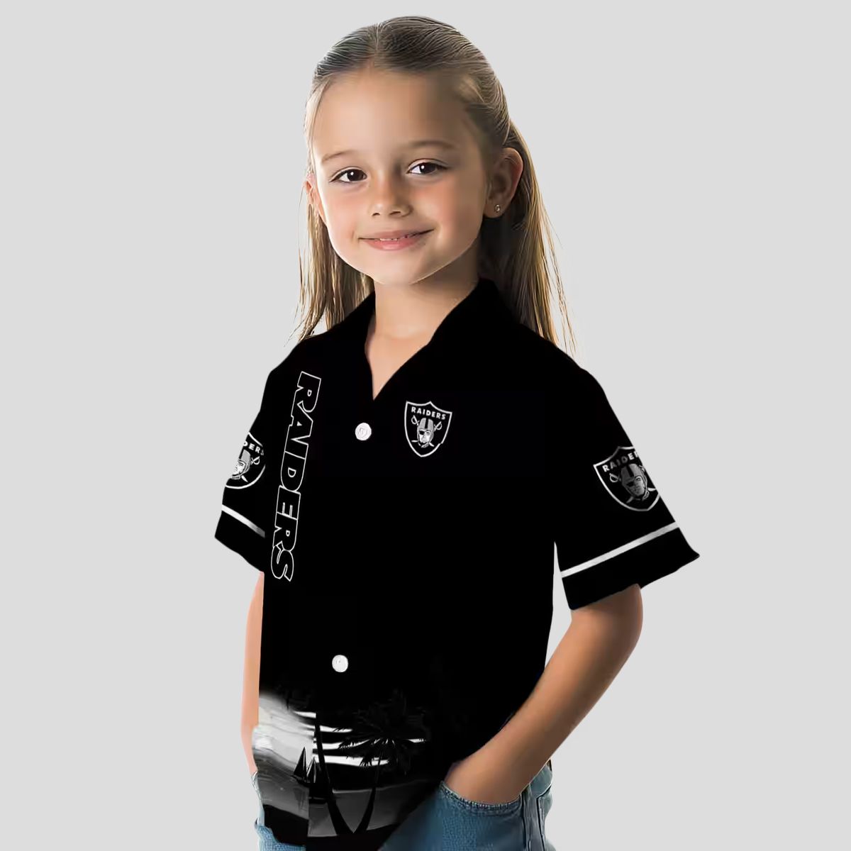 Tropical Las Vegas Raiders Beach Hawaiian Shirt, Black Sunset Football Outfit