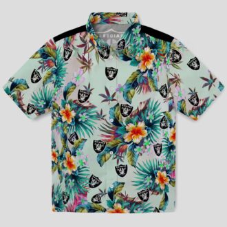 Tropical Las Vegas Raiders Hawaiian Shirt - Floral Aloha Print for Game Day & Vacation