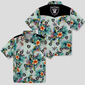 Tropical Las Vegas Raiders Hawaiian Shirt - Floral Aloha Print for Game Day & Vacation