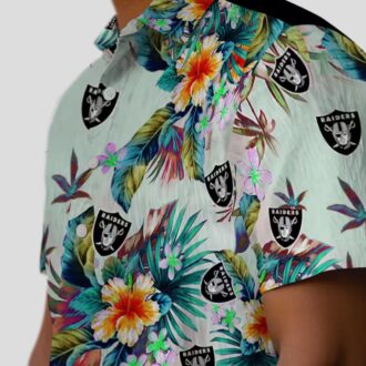 Tropical Las Vegas Raiders Hawaiian Shirt - Floral Aloha Print for Game Day & Vacation