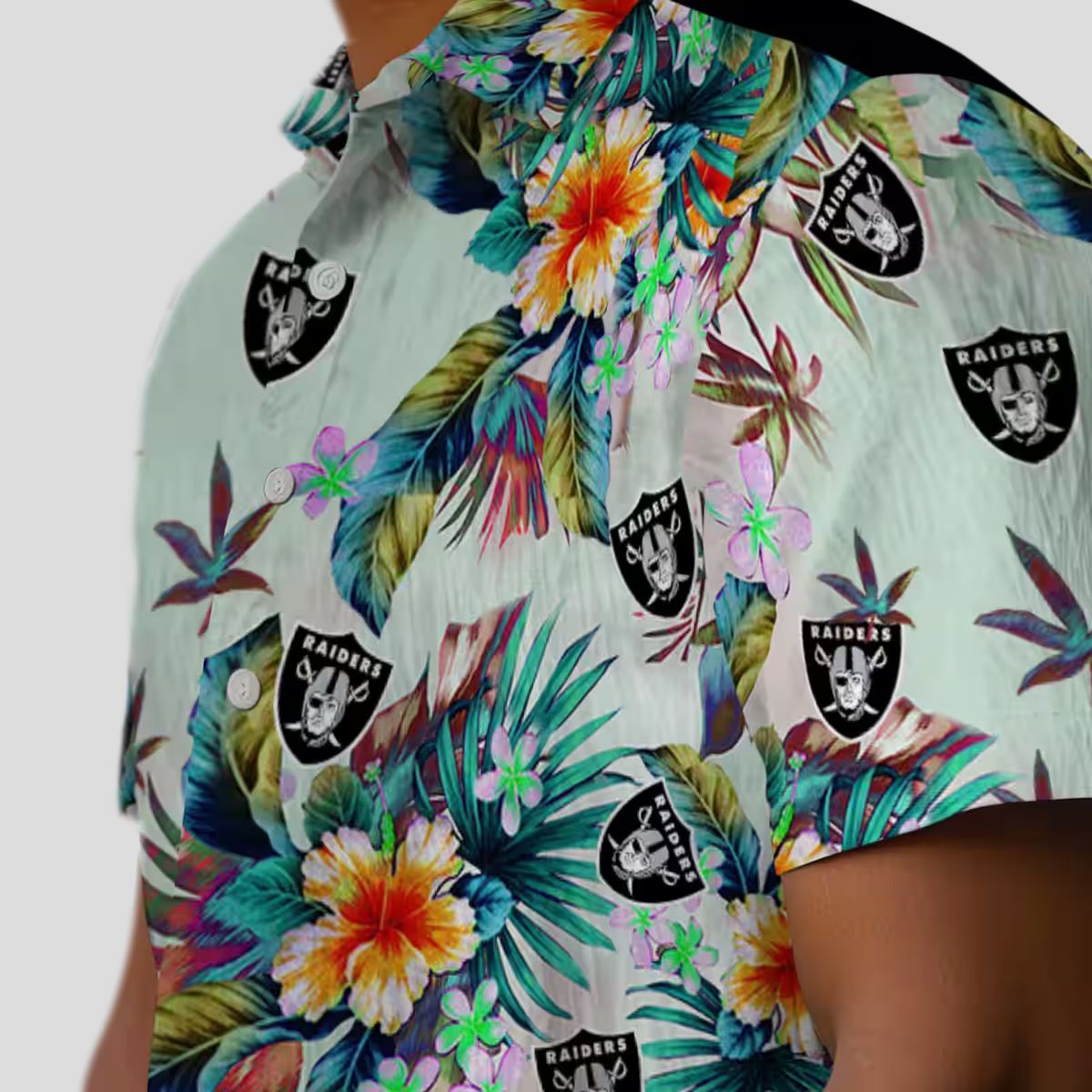 Tropical Las Vegas Raiders Hawaiian Shirt - Floral Aloha Print for Game Day & Vacation