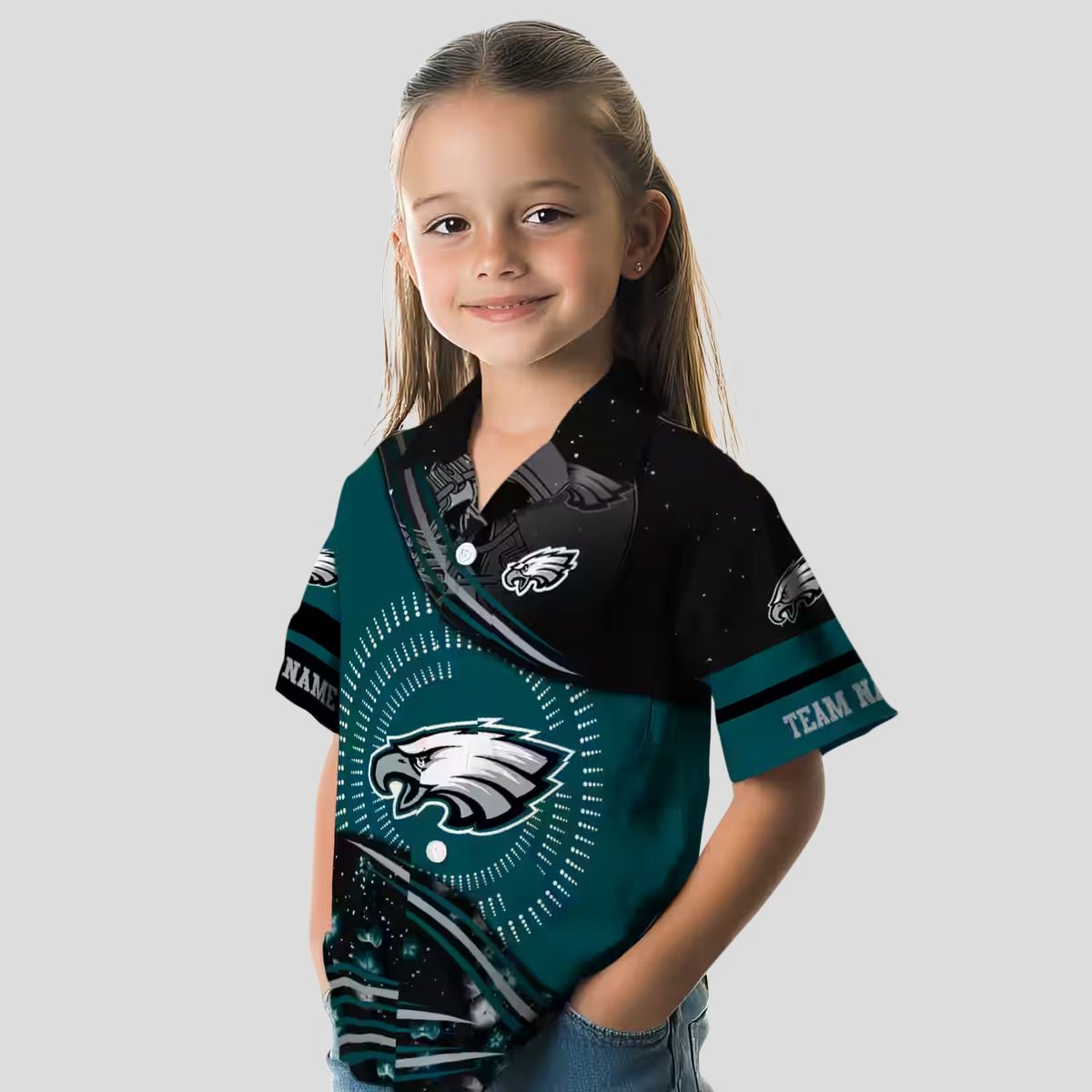 Best Philadelphia Eagles Football Hawaiian Shirt, Green Black Wave NFL Vacation Outfit