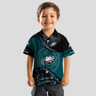 Best Philadelphia Eagles Football Hawaiian Shirt, Green Black Wave NFL Vacation Outfit