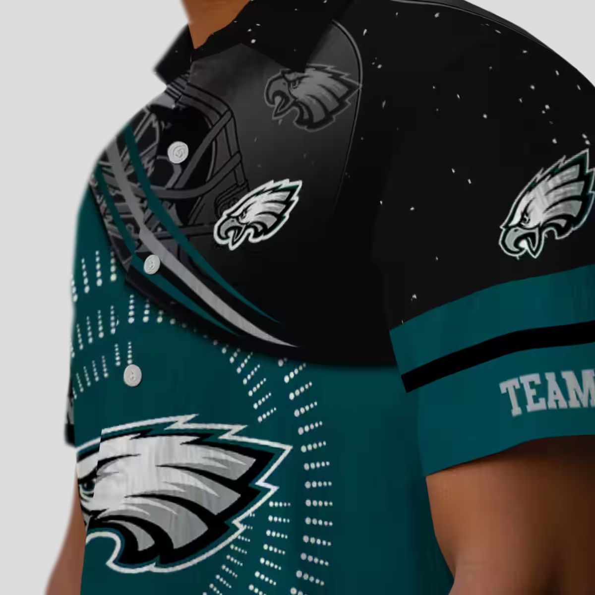 Best Philadelphia Eagles Football Hawaiian Shirt, Green Black Wave NFL Vacation Outfit
