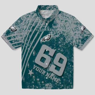 Best Philadelphia Eagles Star Stripes Hawaiian Shirt, Custom Green NFL Beach Shirt