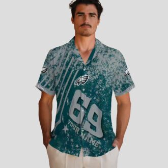 Best Philadelphia Eagles Star Stripes Hawaiian Shirt, Custom Green NFL Beach Shirt