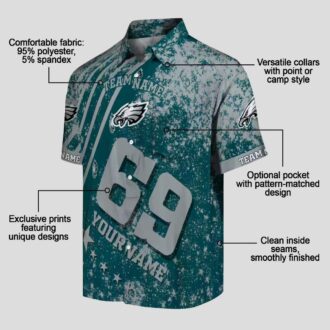 Best Philadelphia Eagles Star Stripes Hawaiian Shirt, Custom Green NFL Beach Shirt