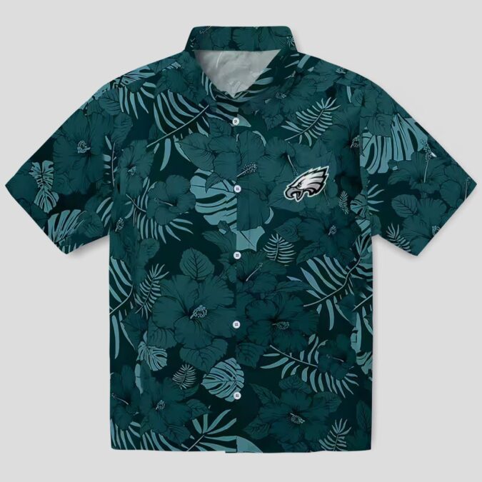 Buy Philadelphia Eagles Green Hawaiian Shirt, Jungle Vibes NFL Beach Party Outfit