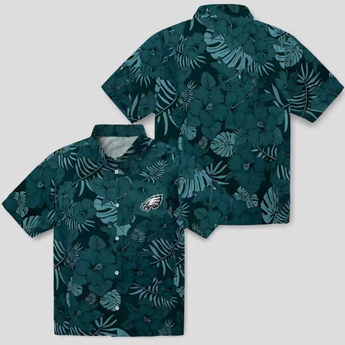 Buy Philadelphia Eagles Green Hawaiian Shirt, Jungle Vibes NFL Beach Party Outfit