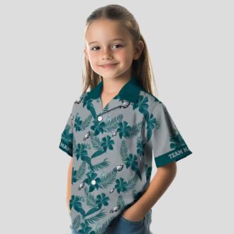 Custom Philadelphia Eagles Hawaiian Shirt, Silver Floral Tropical NFL Summer Outfit