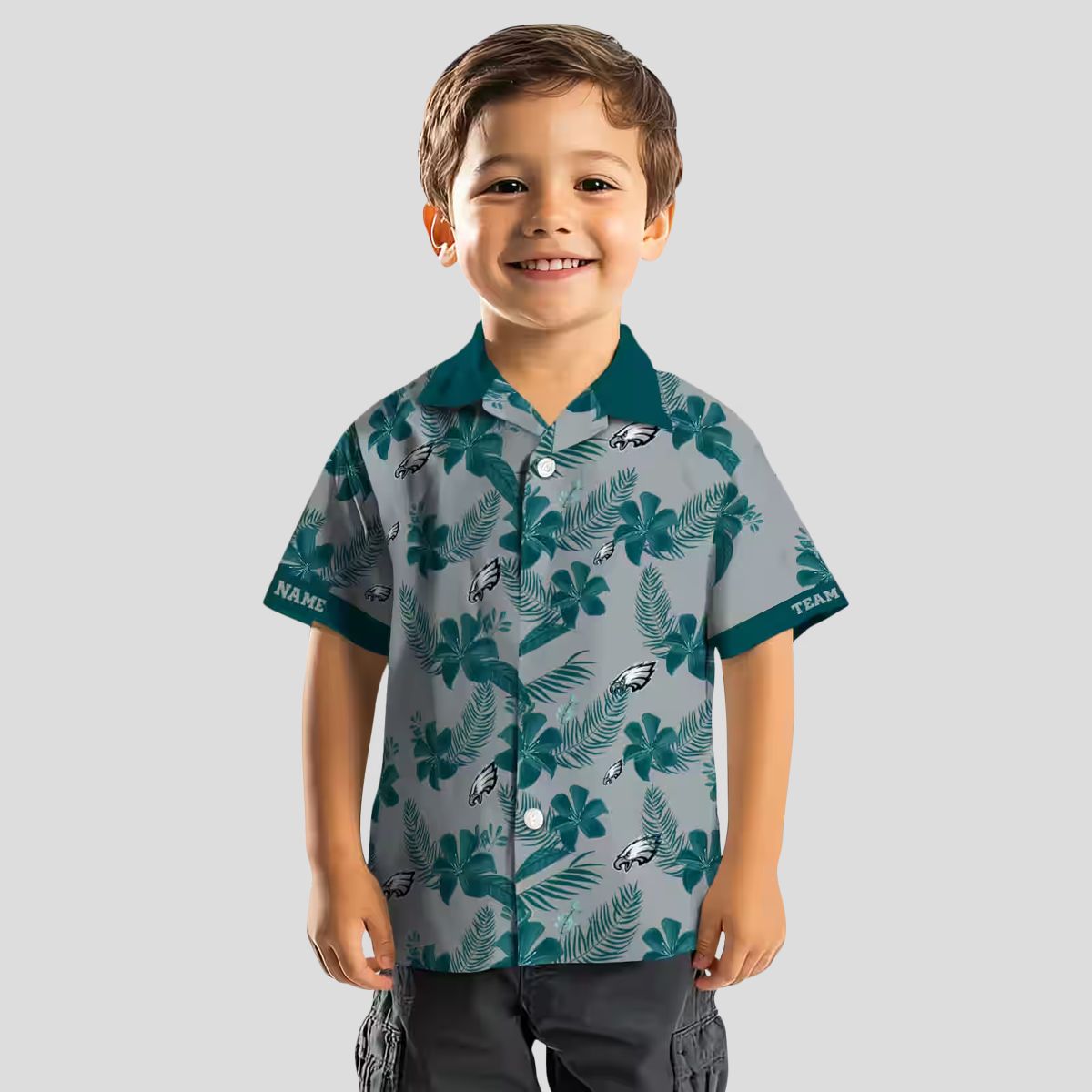 Custom Philadelphia Eagles Hawaiian Shirt, Silver Floral Tropical NFL Summer Outfit