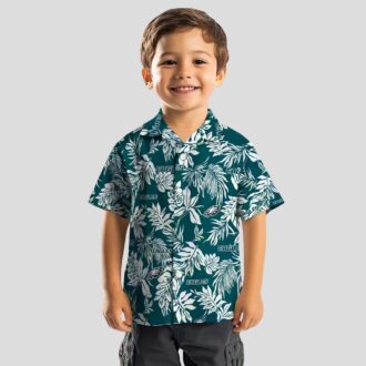 Football Fans Philadelphia Eagles Aloha Shirt, Tropical Leaf Pattern Hawaiian Shirt