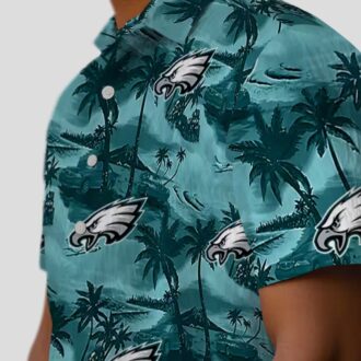 NfL Fans Philadelphia Eagles Green Hawaiian Shirt, Coastal Palms Aloha NFL Shirt