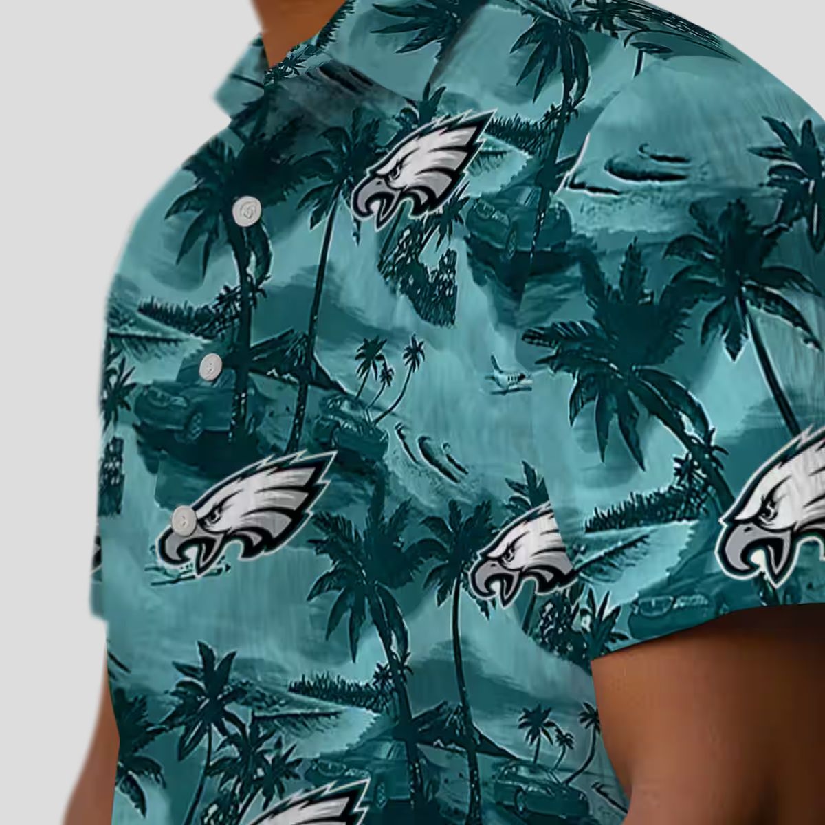 NfL Fans Philadelphia Eagles Green Hawaiian Shirt, Coastal Palms Aloha NFL Shirt