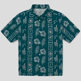 NFL Philadelphia Eagles Aloha Hawaiian Shirt, Floral Green Beach Vacation Outfit
