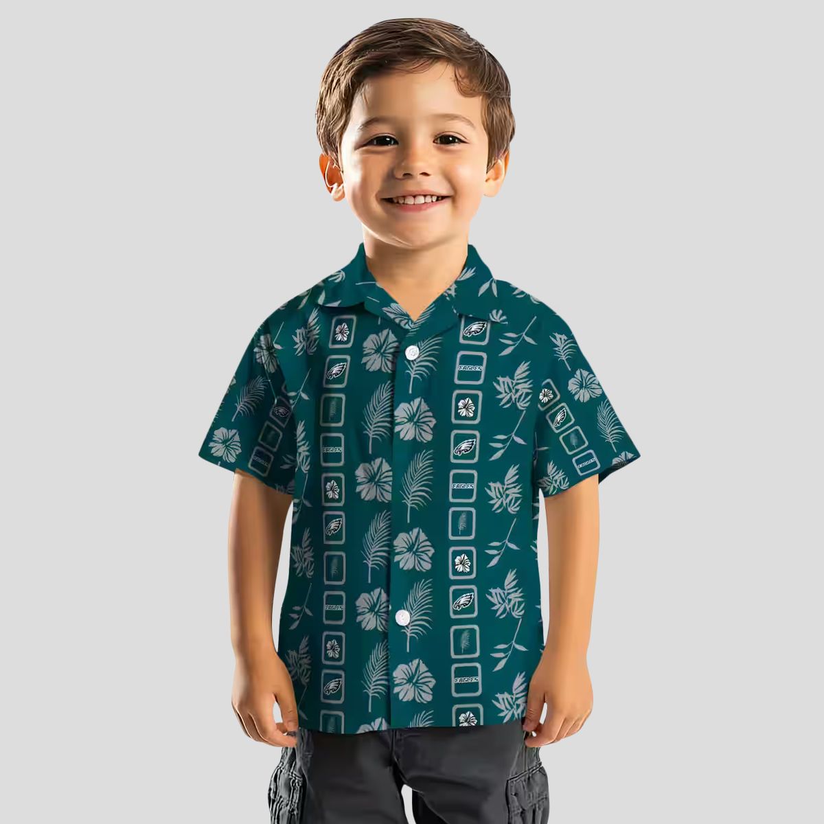 NFL Philadelphia Eagles Aloha Hawaiian Shirt, Floral Green Beach Vacation Outfit