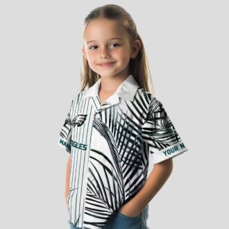 NFL Philadelphia Eagles Hawaiian Shirt, Green Black Palm Stripes Beach Outfit