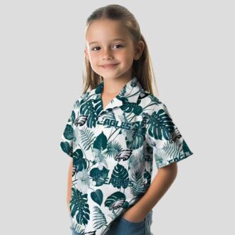 NFL Philadelphia Eagles Plants Hawaiian Shirt, Stylish Tropical Green White Shirt