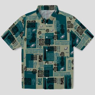 NFL Philadelphia Eagles Tribal Hawaiian Shirt, Green Summer Beach Aloha Outfit