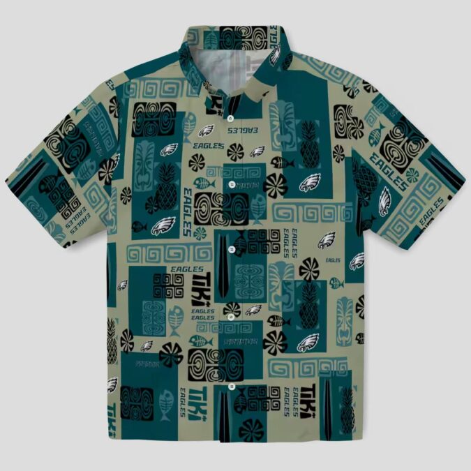 NFL Philadelphia Eagles Tribal Hawaiian Shirt, Green Summer Beach Aloha Outfit