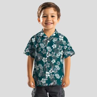 Philadelphia Eagles Aloha Button Up Shirt, Hawaiian Floral Shirt for Summer & Tailgating