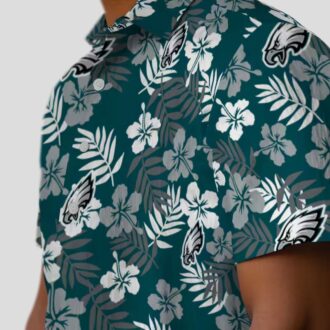 Philadelphia Eagles Aloha Button Up Shirt, Hawaiian Floral Shirt for Summer & Tailgating