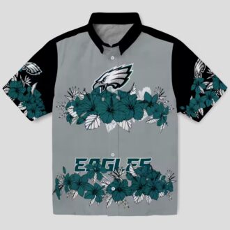 Philadelphia Eagles Aloha Green Hawaiian Shirt, Hibiscus Stripe NFL Game Day Apparel