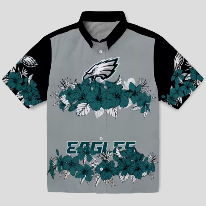 Philadelphia Eagles Aloha Green Hawaiian Shirt, Hibiscus Stripe NFL Game Day Apparel