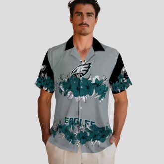Philadelphia Eagles Aloha Green Hawaiian Shirt, Hibiscus Stripe NFL Game Day Apparel