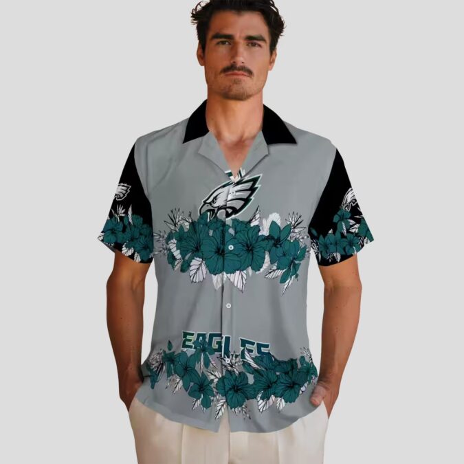 Philadelphia Eagles Aloha Green Hawaiian Shirt, Hibiscus Stripe NFL Game Day Apparel