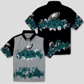 Philadelphia Eagles Aloha Green Hawaiian Shirt, Hibiscus Stripe NFL Game Day Apparel