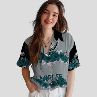 Philadelphia Eagles Aloha Green Hawaiian Shirt, Hibiscus Stripe NFL Game Day Apparel
