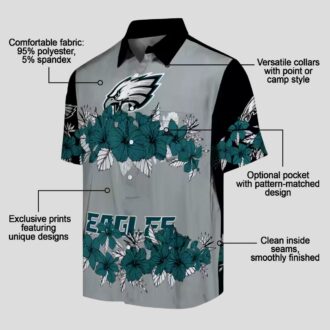 Philadelphia Eagles Aloha Green Hawaiian Shirt, Hibiscus Stripe NFL Game Day Apparel