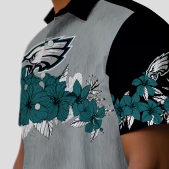 Philadelphia Eagles Aloha Green Hawaiian Shirt, Hibiscus Stripe NFL Game Day Apparel