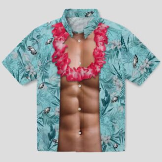 Philadelphia Eagles Chest Illusion Green Hawaiian Shirt, Aloha Summer Beach Outfits