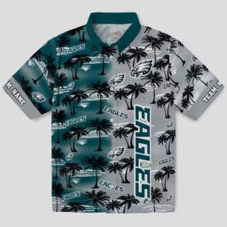 Philadelphia Eagles Custom Hawaiian Shirt, Green Palm Silhouettes NFL Summer Outfit