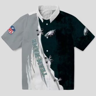 Philadelphia Eagles Edgy Streaks Hawaiian Shirt, Custom Aloha Shirt for Men & Women
